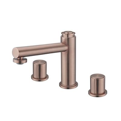 China High Quality Metered Faucets New Design Mounted Gold 3 Hole Bathroom Basin Faucet Cheap Fashion for sale