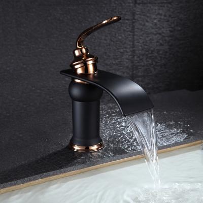 China High Quality Single Hole Basin Faucets Waterfall Multilayer Plating Metered Bathroom Faucets Faucet Single Hole Mixer Tap for sale