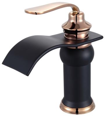 China Metered Faucets Sanitary Ware Taps High Quality Black Single Hole Mixer Tap Multilayer Basin Plating Faucets for sale