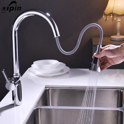 China 2021 Modern Faucet Guangdong Deck Mounted Wholesale Pull Down 360 Rotate Kitchen Faucet Degree Kitchen Griferia Cocina for sale