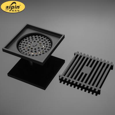 China Brass Anti-Odor Bathroom Shower Drain Black Anti-Smell Floor Drain for sale