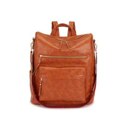 China Hot Selling Water Resistant Vintage Design Travel Rucksack College Backpack Office Leather Bags For Women for sale