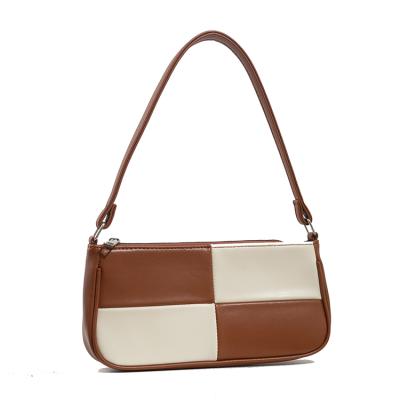 China Factory Wholesale Fashion Women Shoulder Bags Color Contrast Handbags Checkerboard Water Resistant Shoulder Bags For Ladies for sale