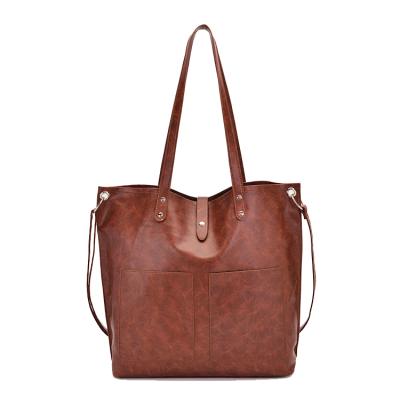 China PORTABLE PU Leather Tote Bag Hot Selling Casual Ladies Purse Shoulder Shopping Handbags For Women for sale