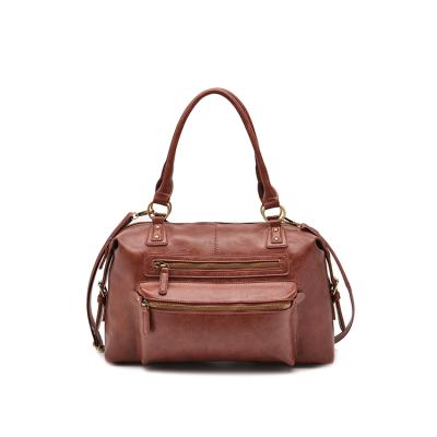 China Hot Selling 2021 Vintage Office PU Material Handbag Scratch-Resistant Fashion Casual Dating Handbag for sale