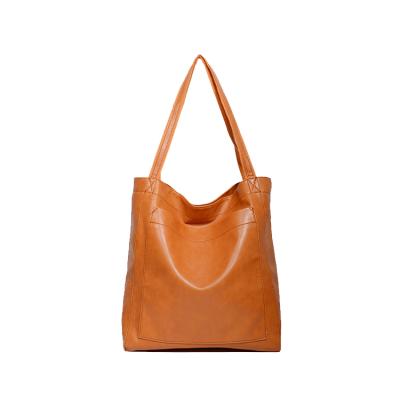 China Vintage Ladies Temperament Handbags Large Scratch-Resistant Leather Handbags for sale