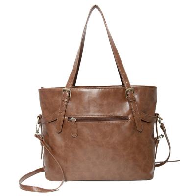 China 2021 New Vintage PU Three-color Shoulder Bag High Quality Leather Casual Style Large Capacity Handbag for sale