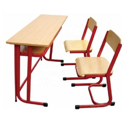 China Modern School Desk And Chair For Two Person Student Chairs With Desk Attached for sale