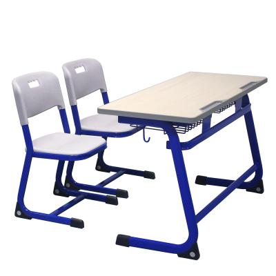 China Factory Wholesale Hot Selling Cheap OEM School Furniture Students Double Desks And Chair For Higher Education Center Height Adjustable for sale