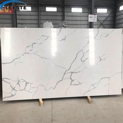 China Wholesale China Modern White Artificial Calacatta Quartz Stone Slabs For Countertops Countertops for sale