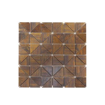 China Decorative Antique Parquet Slab Backsplash Bathroom Kitchen Copper Metal Mosaic for sale