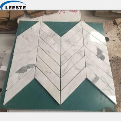 China Modern Natural High End Luxury Wall Tile Backsplash Floor Tile Italian Statuario Marble Stone Project Italian Statuary Marble Mosaic for sale