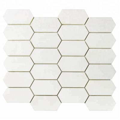 China Parquet Thickness Hexagon Backsplash Tiles For Wall Decoration In China Thassos White Mosaic Slab Kitchen for sale