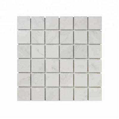 China 2 Inch Square Oriental White Marble Mosaic Flooring Hotel Home Decorative Natural Stone Slab for sale