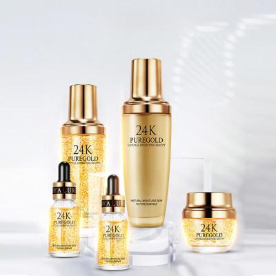 China Anti Aging Private Label Skin Care Gift Set Cosmetic Skin Care Set 24k Gold Detergent Face Toner Skin Care for sale