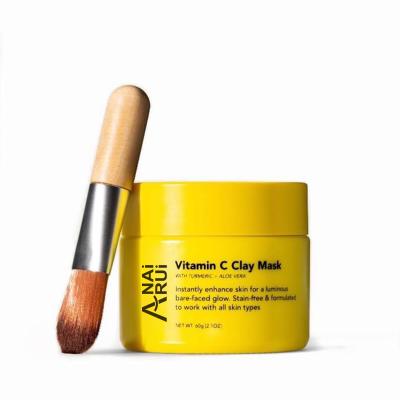 China Nourishing Vitamin C Clay Mask Anti Aging Brighten Repairs Turmeric Mud Mask All Natur Yellow Clay Facial Mask for sale