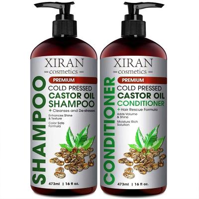 China Color-Protecting Organic Black Hair Growth Castor Oil Shampoo And Conditioner With Hair Mask Leave-In Hair Care Set for sale