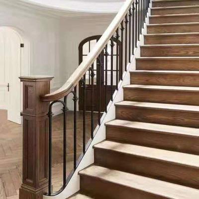 China Industry Traditional Outdoor Black Stair Railing Staircase Wrought Iron Metal Fence Designs for sale