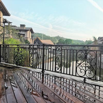 China Best Selling Villa Wrought Iron Balcony Railing Panel Grill Design For Balcony Parapet Fence for sale