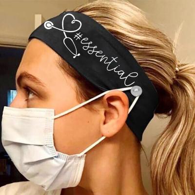 China 2021 Fashion Women Designer Custom Made Popular Nurse Accessories With Buttons Medical Hair Essential Headbands Hospital for sale