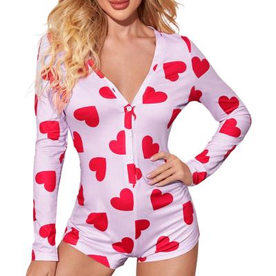 China Wholesale Sellers A45 Sleep Nightgowns Women Adult Onesie Valentine's Day Breathable for sale