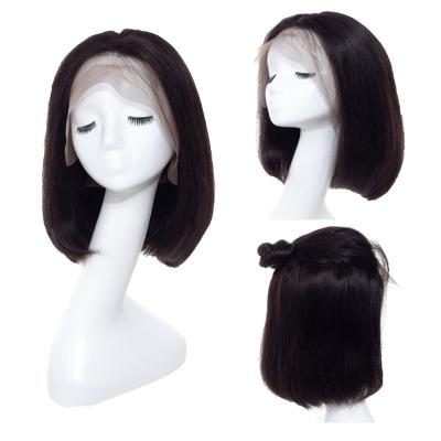 China Brazilian Human Hair 13*4 HD Density 150% Remy Bob Wig Natural Transparent Lace Wigs 100% For Black Women for sale