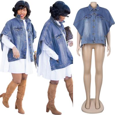 China Fashion Reversible New Arrival Top Women Coat Side Pocket Irregular Oversized Denim Coat for sale