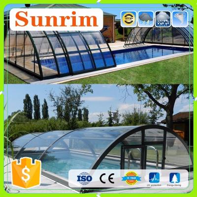 China Pool Enclosure Remote Automatic Polycarbonate Retractable Swimming Pool Covers for sale