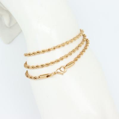 China Wholesale Fashion Simple Plain Italy Chain Rope Chain Gold Plated Chain Necklaces for sale