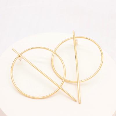 China Fashion Stud Earrings Statement Minimalist Geometric Hanging Dangle Geometric Big Round Earring for sale