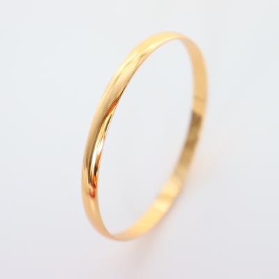 China Simple Design Casual / Sporty Circle Round Geometric Bracelets 24k Gold Plated Bangles Low Polished for sale