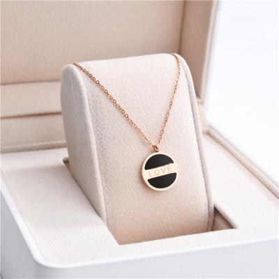 China High Quality Gold Plated Necklace Fashion Style Personalized Large Round Pendent Necklace Couples Stainless Steel Necklaces for sale