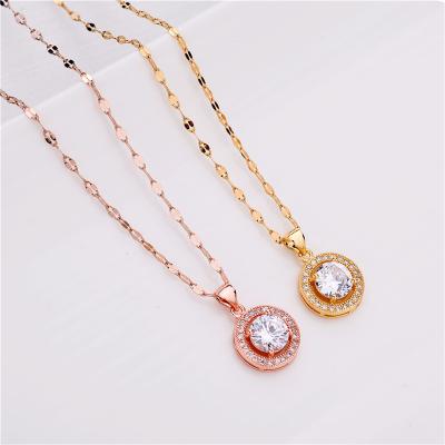 China High Quality Gold Plated Necklace Factory Direct Sales All Kinds Of Big Gold Plated Zircon Necklace Faith Chain Necklaces Pendant for sale