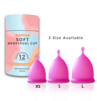 China Lady Medical Silicone Collapsible Women Menstruation Menstrual Period Cup Female Custom Hygiene Female Menstrual Cup Set for sale