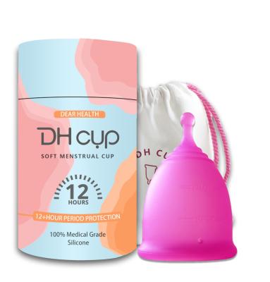 China Female Menstrual Period Period Cup Organic Wholesale Reusable Colorful Medical Silicone Menstrual Cup for sale