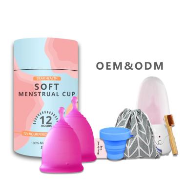 China 100% medical soft organic free folding period female copa silicon bpa cad menstrual period cup menstrual period cup with sterilizer set for sale