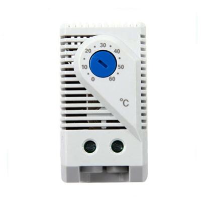 China KTS011 110v 220v small compact cuboid manual reset din rail temperature controller mechanical regulator for cabinet for sale