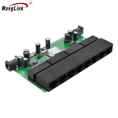 China FTTH Wanglink 8 Port 10/100M Reverse PoE PCB Board Support POE IN For FTTH GPON/EPON Solution for sale