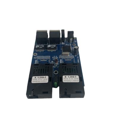 China 2 SC RJ45 Media Converter PCBA Wanglink Gigabit Ethernet 2 SC Fiber Optic Media Converter 2SC 2RJ45 Ethernet 10/100/1000M PCB for sale