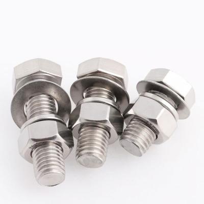 China Stainless Steel Hot Dip Galvanized DIN 933 Carbon Steel Wire Full Hex Head Bolts With Nuts Washers for sale