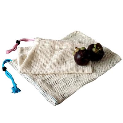 China Wholesale Recyclable Eco Cotton Mesh Bag Fruit Packaging Air Out High Capacity for sale