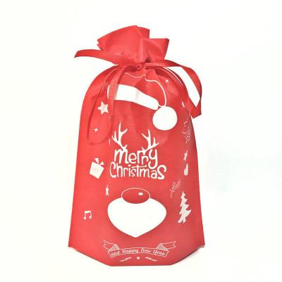 China Cheap Wholesale Christmas Eco - Friendly Ribbon Drawstring Santa Bag for sale