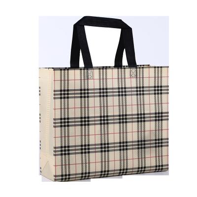 China Eco - Friendly Classic Small Grid Fabric Nonwoven Bag In Stock for sale