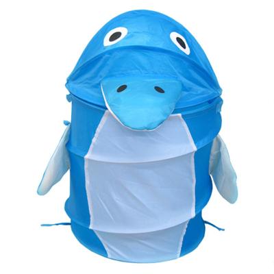 China CLASSIC hot wholesale custom made cute cartoon dolphin cute laundry basket with logo children kids laundry basket for sale