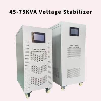 China Customizable Three Phase SVC Voltage Stabilizer 45-300KVA Pure Copper Wire Coil -10.C~50.C Temperature Range zu verkaufen