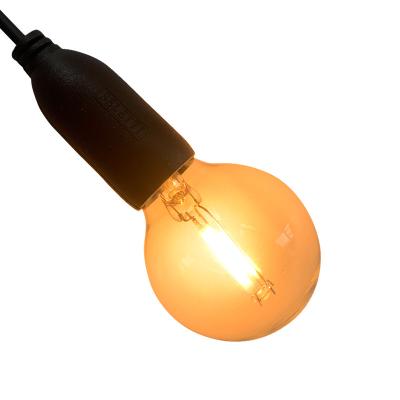 China Outdoor Hanging Portable Hanging Light Bulb Pull String Light Powered Lamp With Switch Black Long Cord for sale