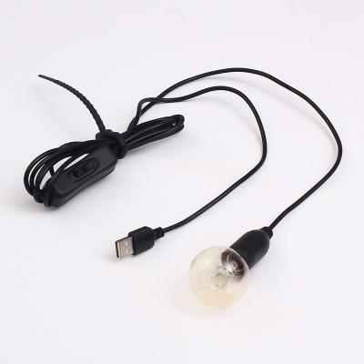 China USB Outdoor Outdoor Light Bulb Hanging Lamp LED Bulb With Wire Switch Black LED Bulb For Adapter Power Bank for sale