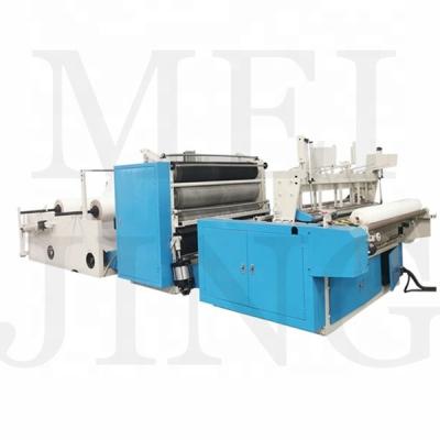 China Laminating Kitchen Top Glue Color Machine Rewinding Toilet Paper Factory Grade Punching Paper Machine for sale