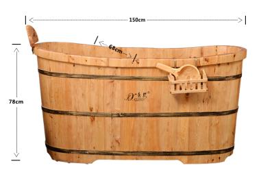 China Eco - Friendly Material Cedar Wood Bathtub For Adults Classic Spa Soak Barrel for sale