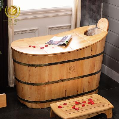 China Body Soaking Kangxi Hot Tub Cedar Wooden Bathtub Luxury Soaking High Quality Portable Bathtub for sale